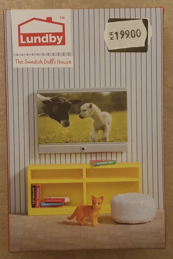 Lundby TV-set inkl. katt - NY OÖPPNAD