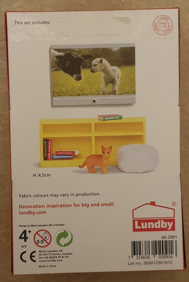 Lundby TV-set inkl. katt - NY OÖPPNAD