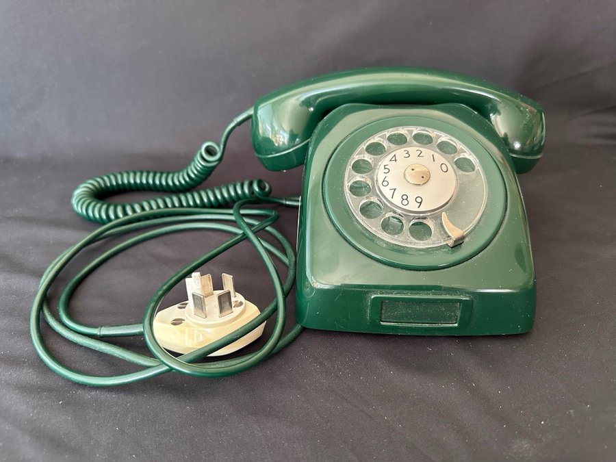 Telefon Teli med snurrskiva/fingerskiva, retro