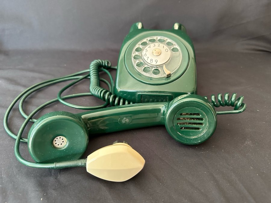 Telefon Teli med snurrskiva/fingerskiva, retro