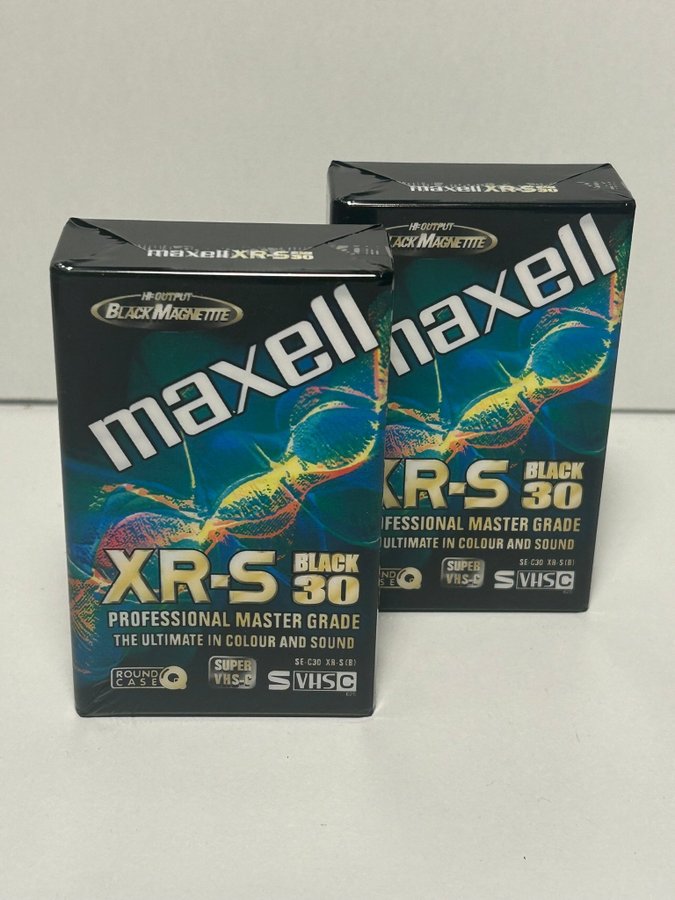 2 st Maxell XR-S Black 30 VHS-C Kassetter