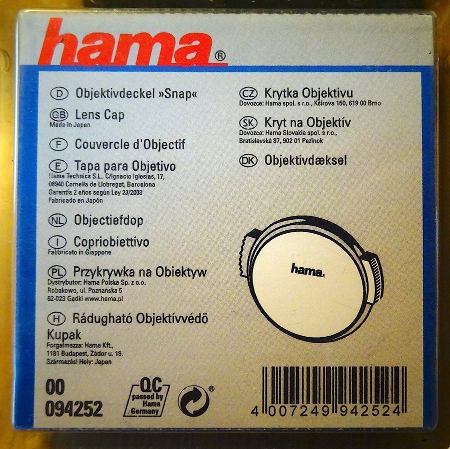 Optiklock Hama 52 mmHELT NYTT