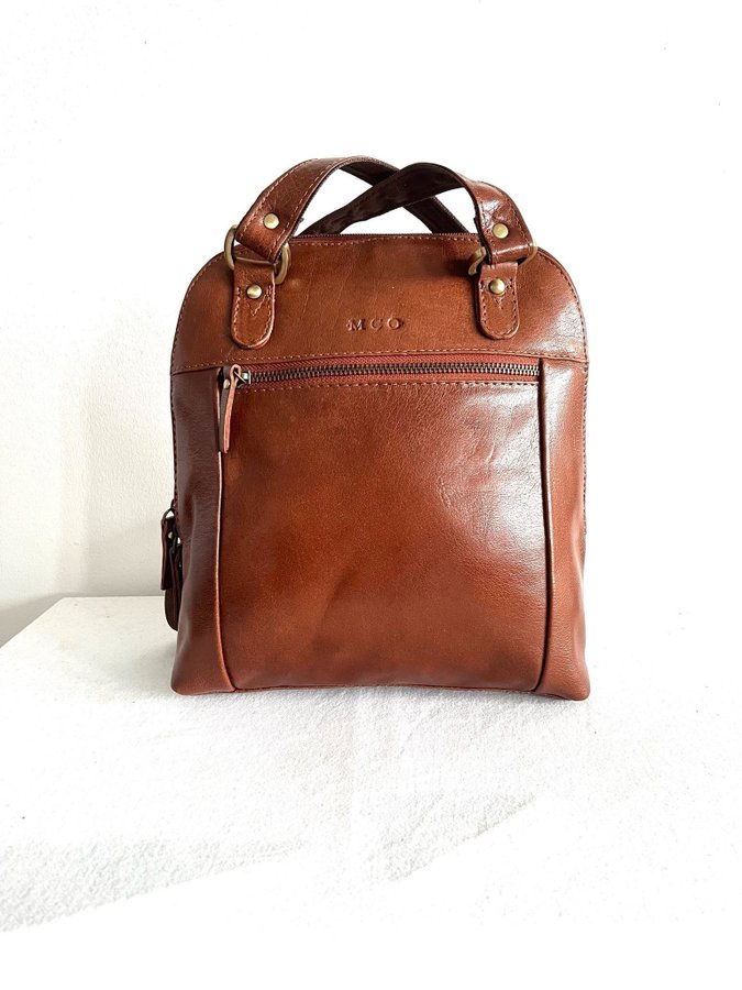 Högkvalitativ Skinnväska Brun Ryggsäck 100% SKINN LÄDER Vintage Backpack Väska