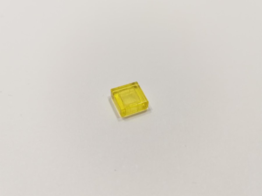 Lego - transparent - tile - 1x1 - part 3070b - gul (trans yellow)