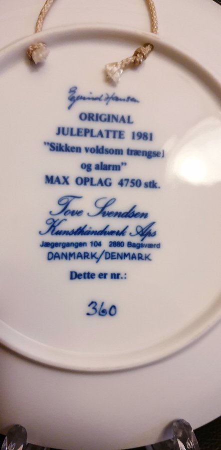 Julplatta 1981 "sikken voldsom traengsel og alarm" Tove Svendsen