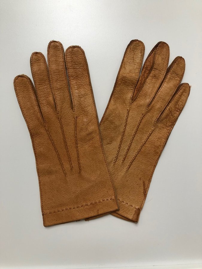 Amazing vintage brown real leather gloves