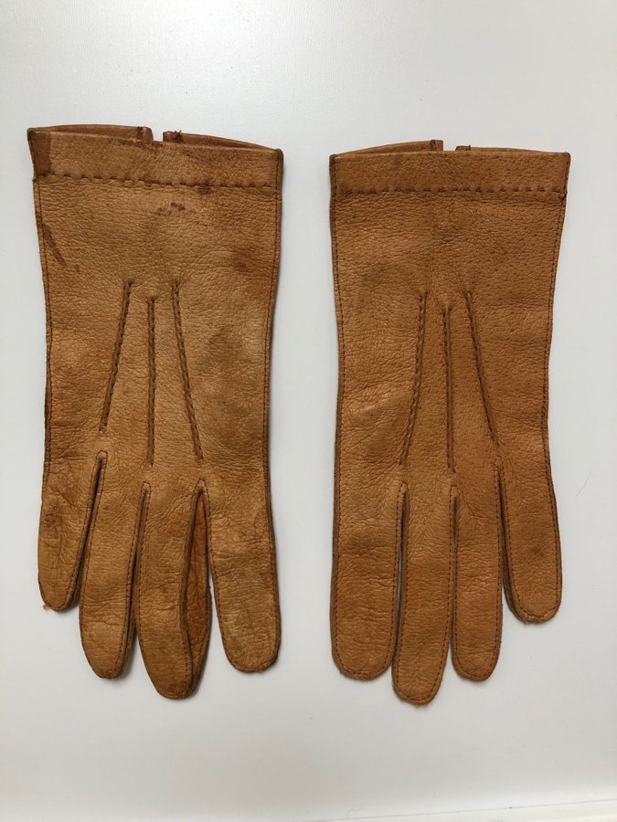 Amazing vintage brown real leather gloves