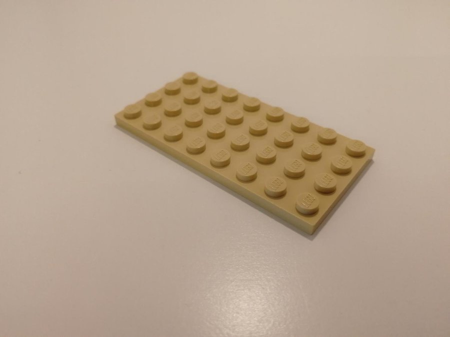 Lego - platta - plate - 4x8 - part 3035 - tan (ljus biege)