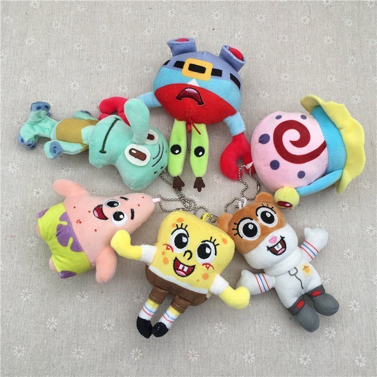 SpongeBob SquarePants Plush Keychain Set of 6