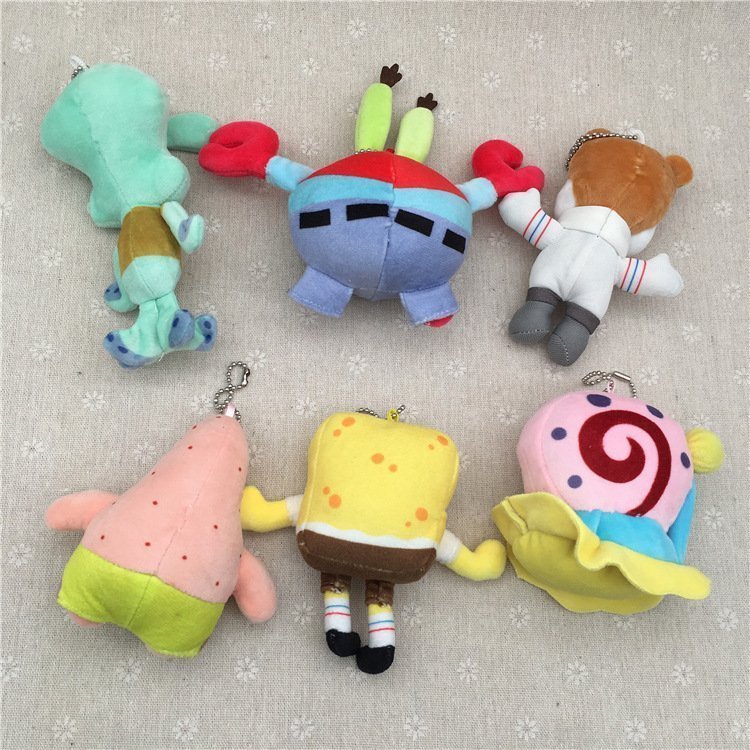 SpongeBob SquarePants Plush Keychain Set of 6