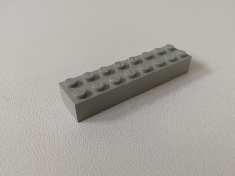 Lego - bit - brick - bas - 2x8 - part 3007 - ljusgrå (old light gray)