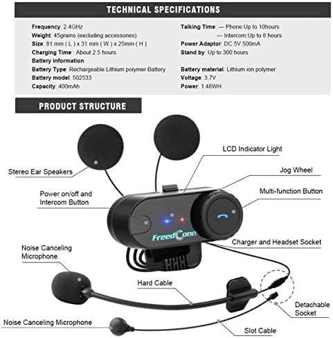 NY FreedConn Motorcykel Bluetooth Headset TCOM VB Intercom 800 m intercom