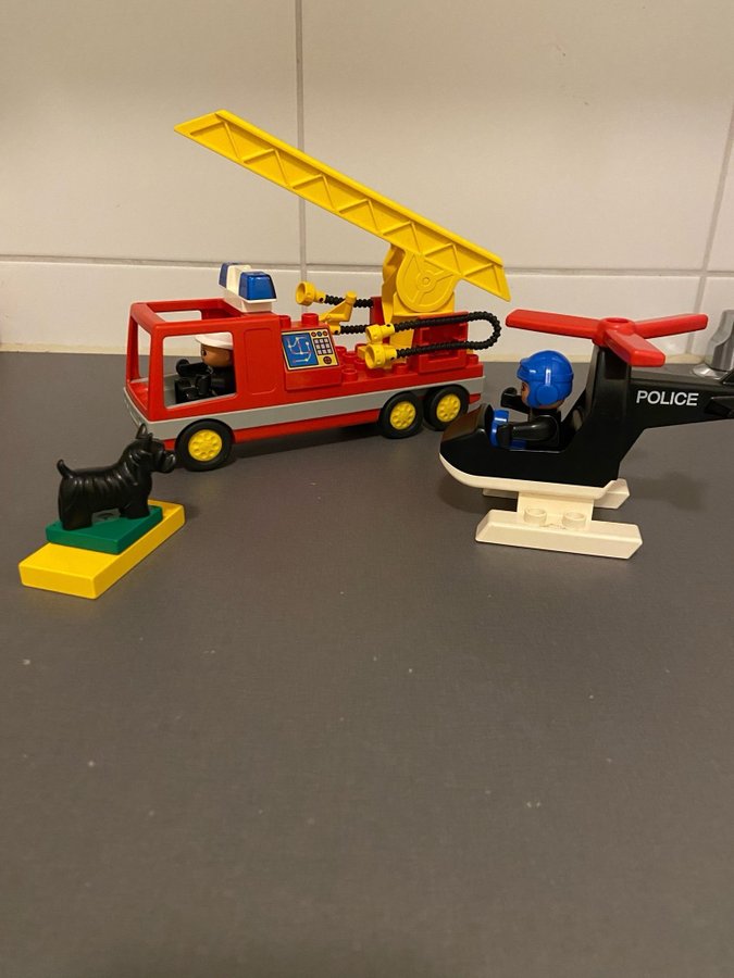 Lego Duplo Brandbil och Polishelikopter