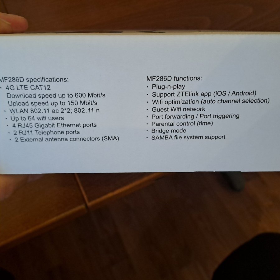 ZTE MF286D 4G Router