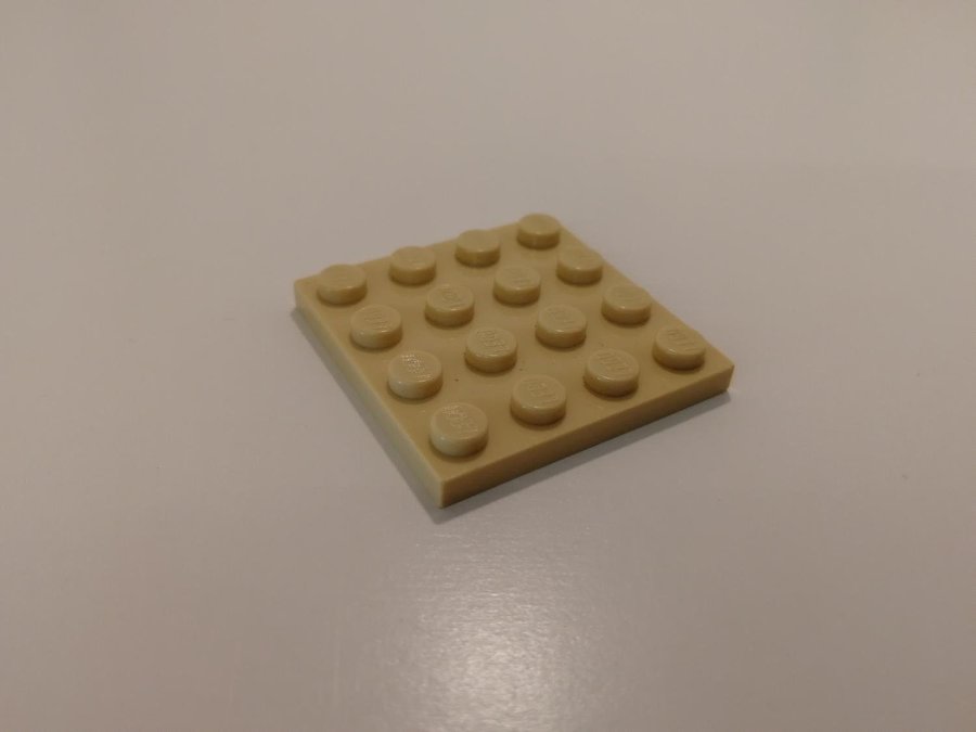 Lego - platta - plate - 4x4 - part 3031 - tan (ljus biege)