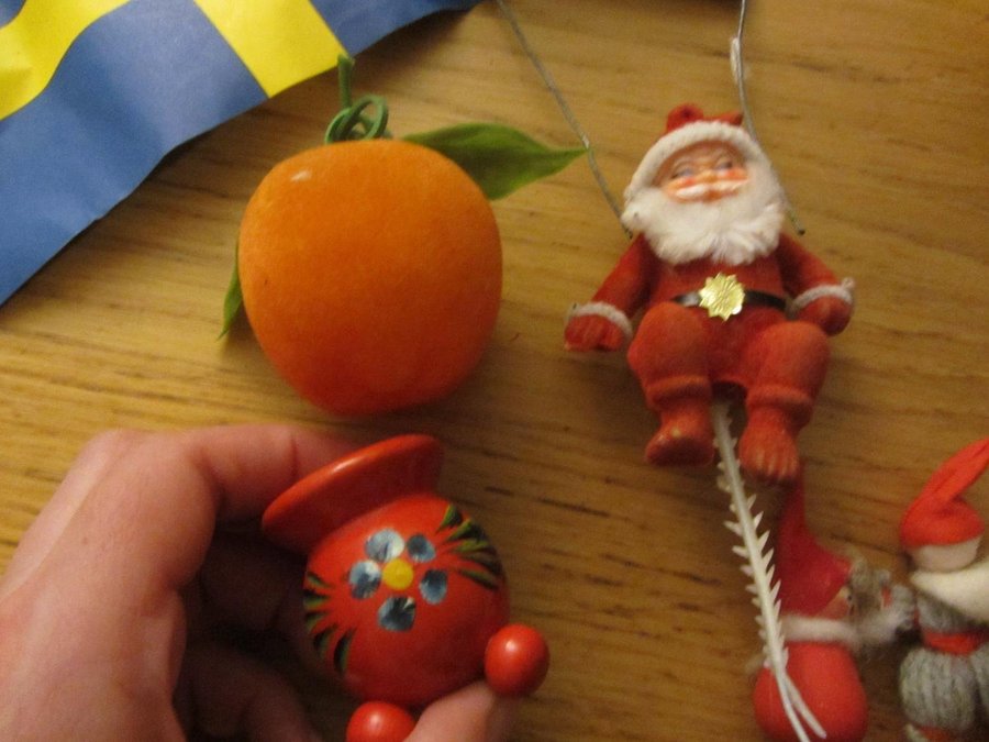 Äldre Blandat jupynt Garntomtar tomte Ljus Flagga Ljusstake Första Advent Jul