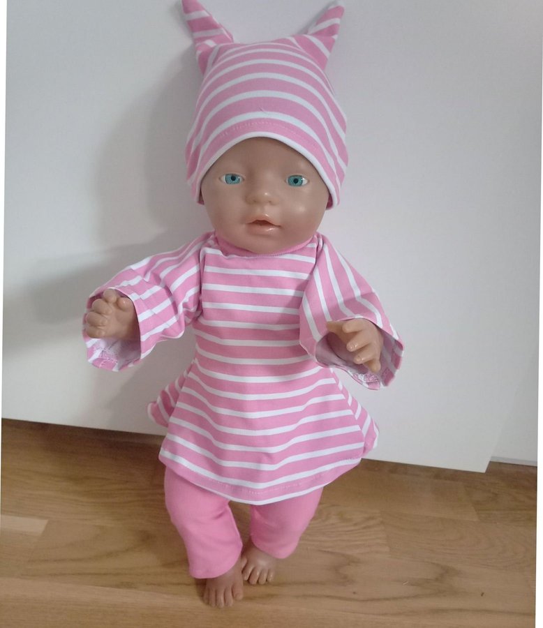 Dockkläder. Top ,  byxor mössa  hatt..modell baby born 43 cm