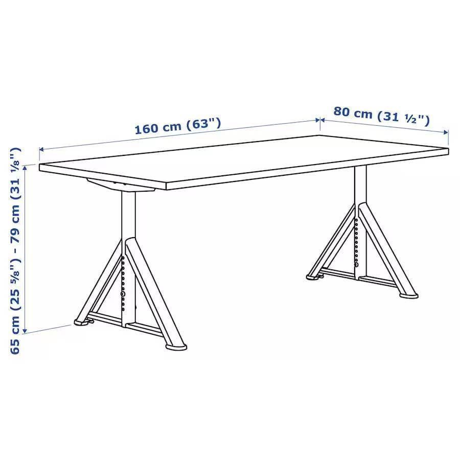 IKEA IDÅSEN Skrivbord, ej elektrisk, 160x80 cm