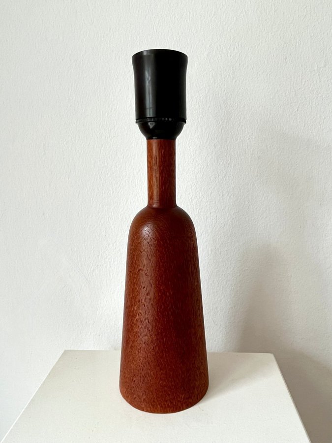 TEAK BORDSLAMPA LAMPFOT DANSK RETRO