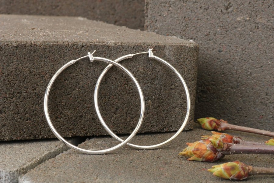 HOOPS HOOP örhängen Sterlingsilver 5 cm HOOP silverringar