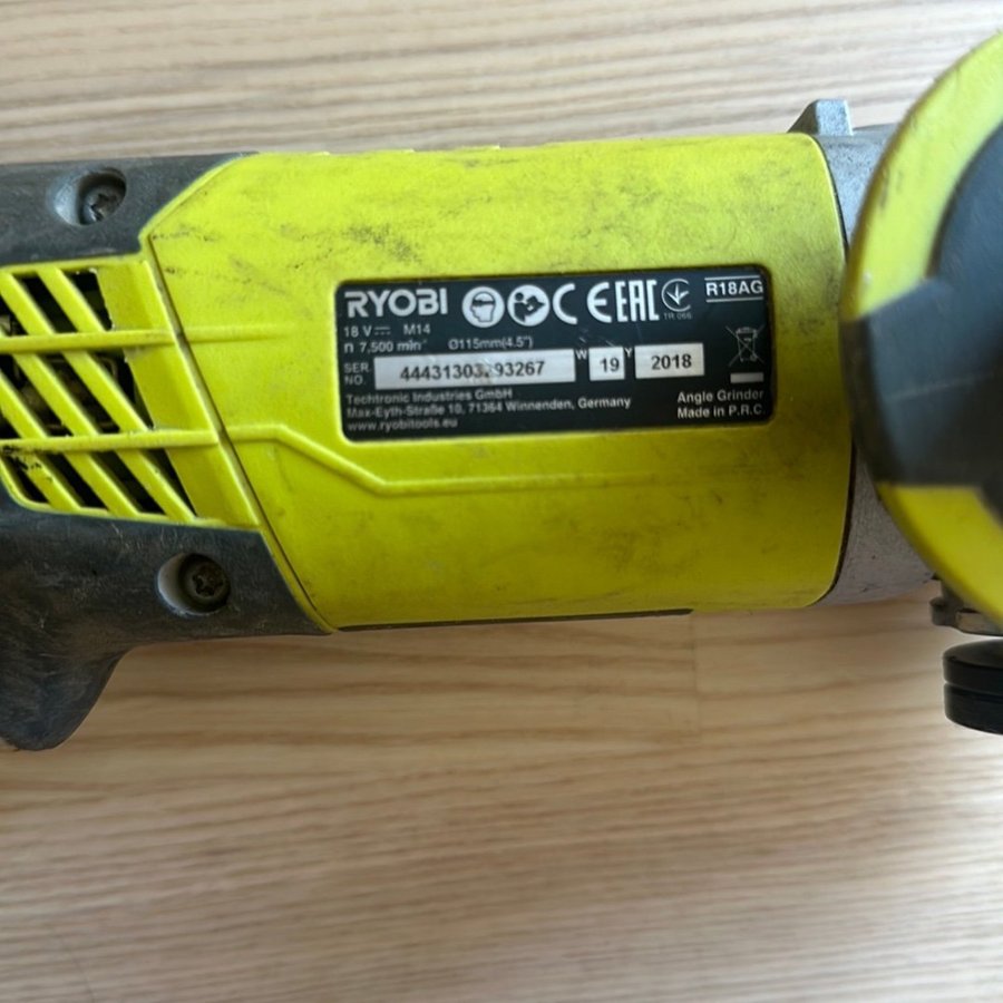 Ryobi Vinkelslip 18V