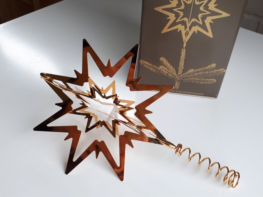 GEORG JENSEN Big Gold Plated Perfect Christmas Tree Star. Jul. Juletræ. Julgran.