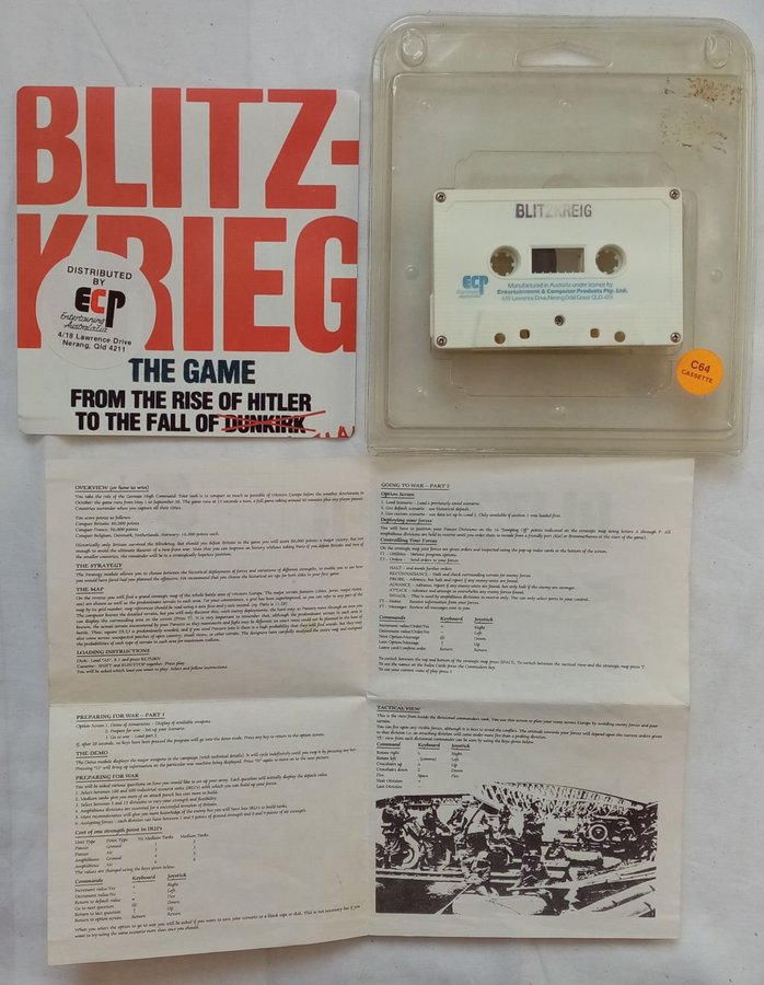 Blitz-Krieg (ECP - Ariolasoft) ->TESTAD<- Commodore 64 / C64 Spel