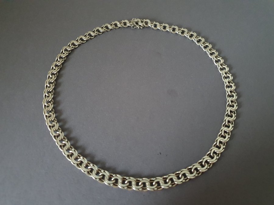 Silver Collier 925S Bismarck Vikt 398 gr 45 cm Stämplad