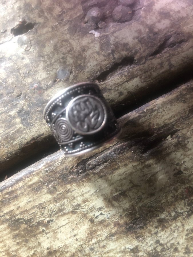 SiLVERRING ANTIK SILVER 800 ALEXANDRIA TEXT ALHAMDuLiALLAH