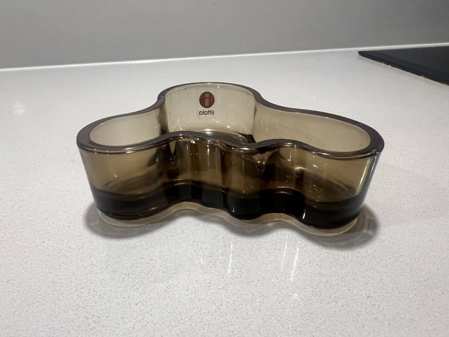 Iittala Savoy Alvar Aalto liten skål ljuslykta Sandfärgad