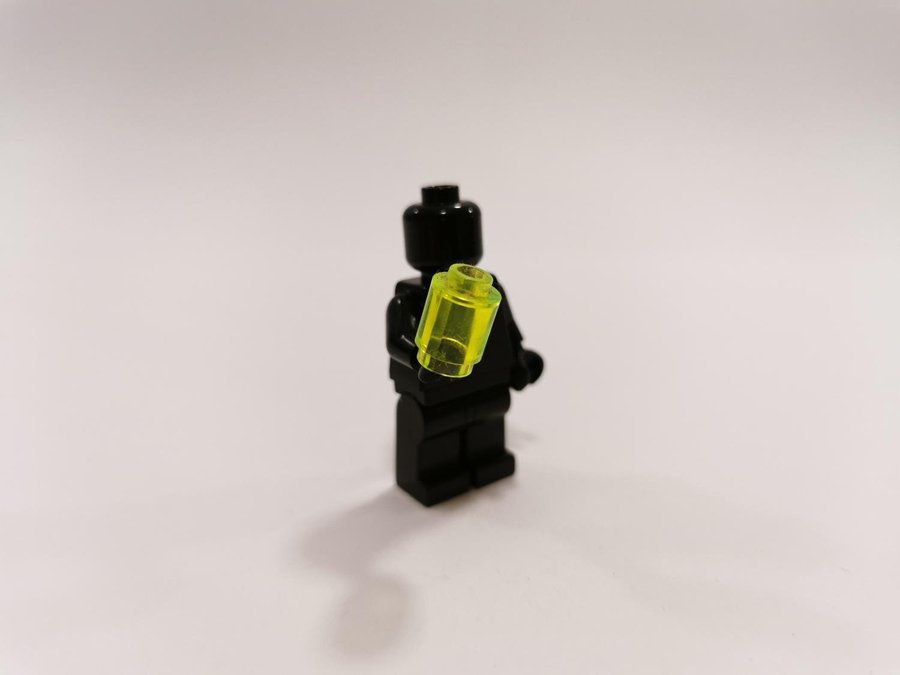 Lego - transparent - brick - 1x1 - rund - part 3062 - trans neon green