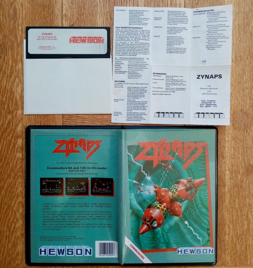 Zynaps (Hewson Consultants) Disk ->TESTAD<- Commodore 64 / C64 Spel