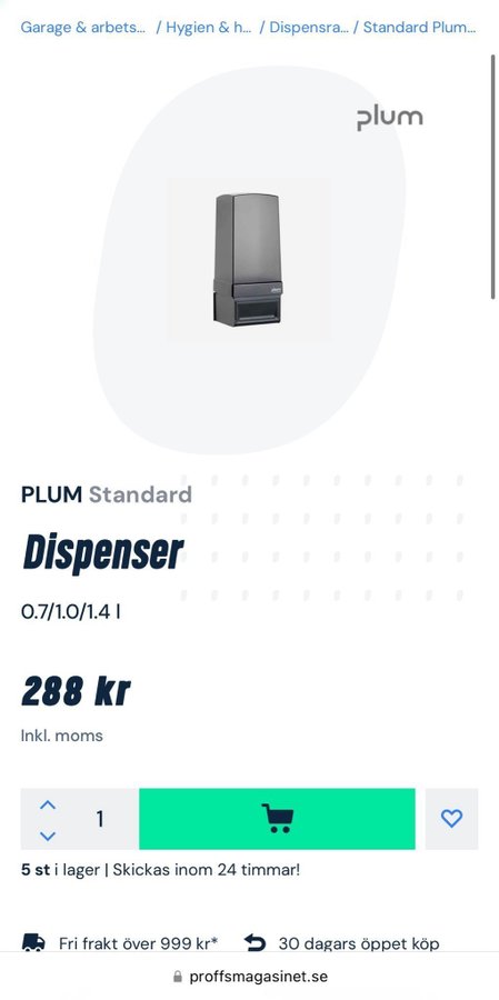 10 st Tvåldispenser Plum Standard i förpackningen