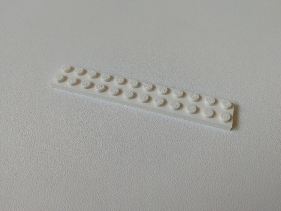 Lego - plate - platt - bas - 2x12 - part 2445 - vit