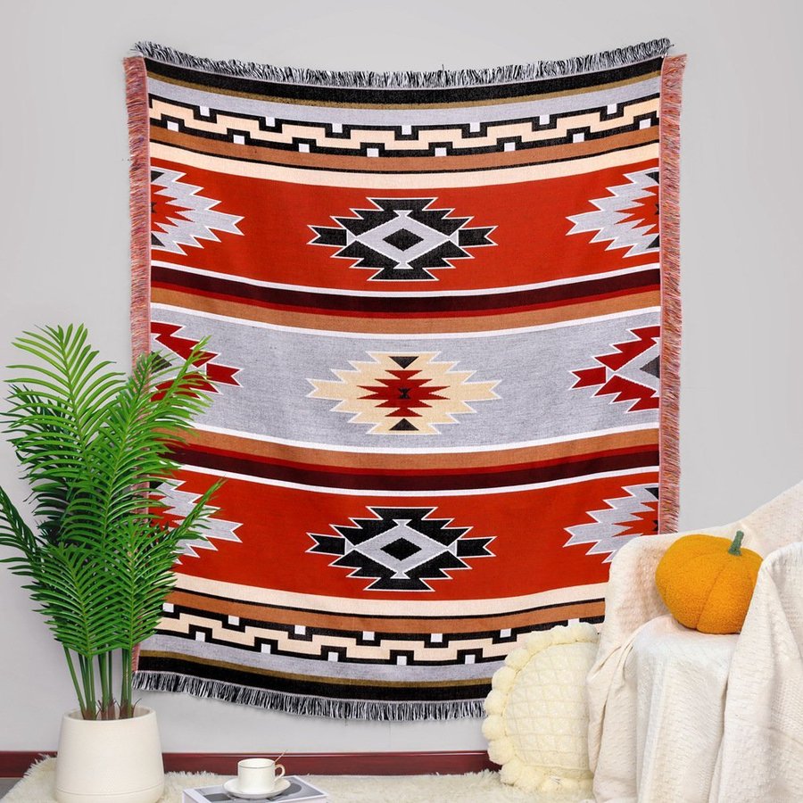 Bohemian outdoor camping picnic rug sofa throw blanket tapestry,130*160cm