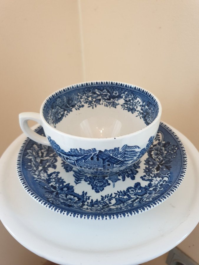 Avon Cottage Blue Wedgewood Tea Cup and Saucer