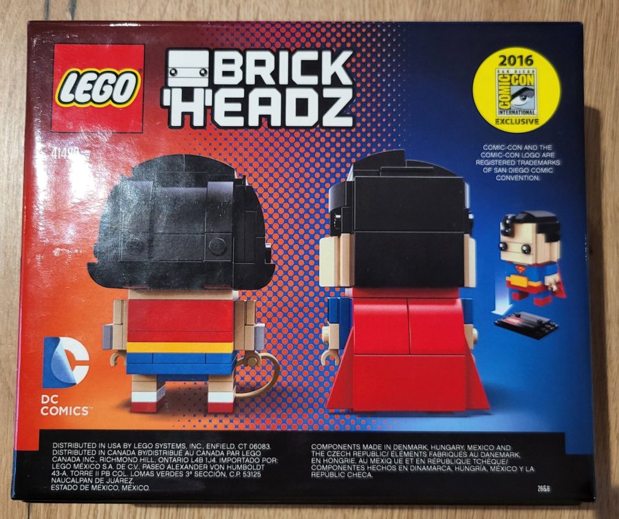 LEGO BrickHeadz 41490 Superman  Wonder Woman (2016) New/sealed