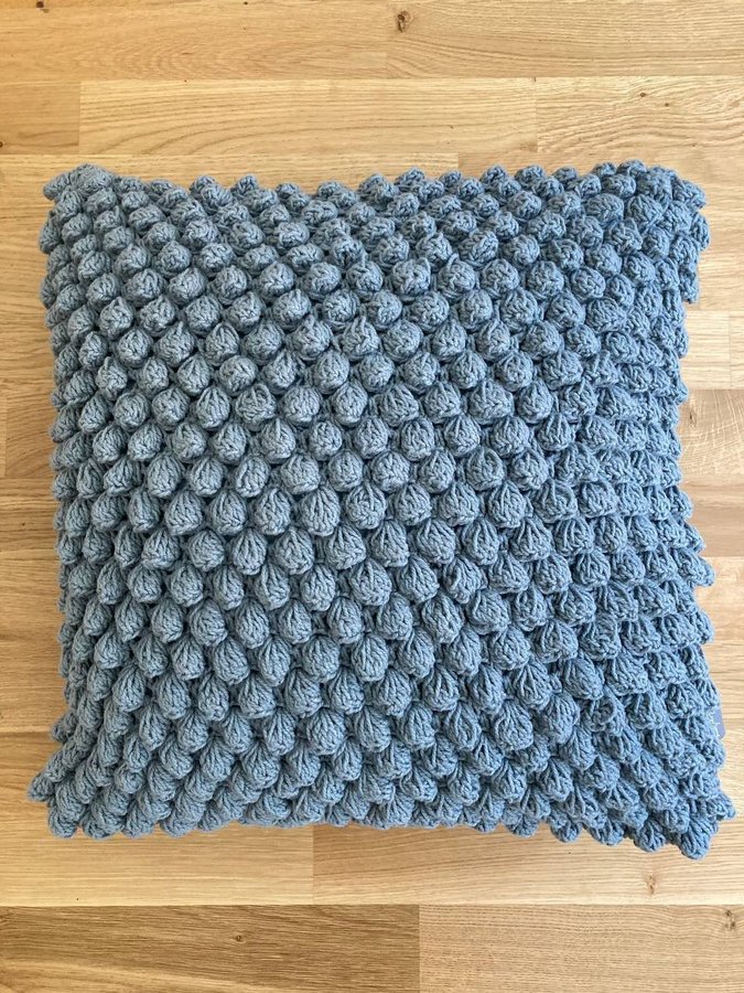 Nytt kuddfodral blågrå med bubblig boll textur 100% bomull 45x45 cm