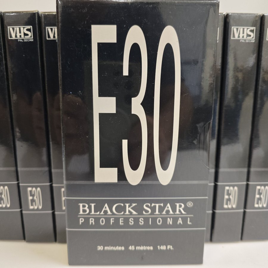 10 st nya VHS-kassetter Black Star E30 Professional