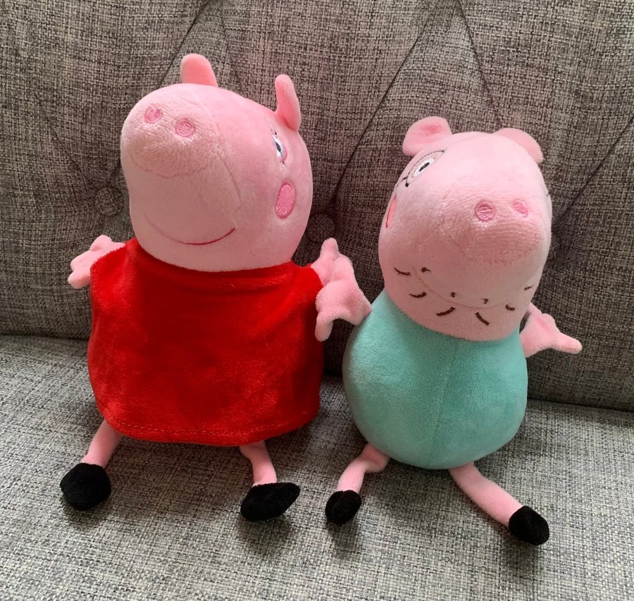 Peppa pig Greta gris mamma pappa gosedjur mjukisdjur