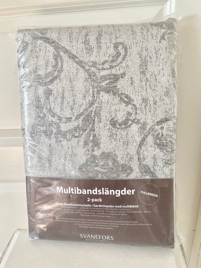 Svanefors Multibandslängder 130x255cm Silver grå mönstrade Lyx Royal