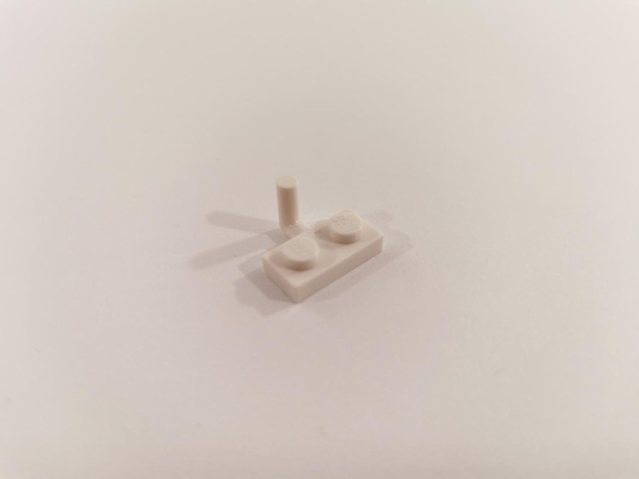 Lego - plate - modified - bar arm up - 1x2 - part 4623 - vit