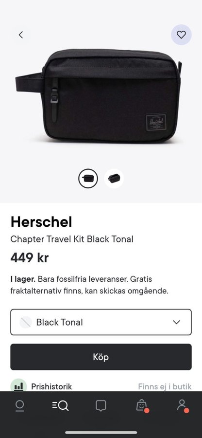 Herschel travel kit neccessärer 2 st