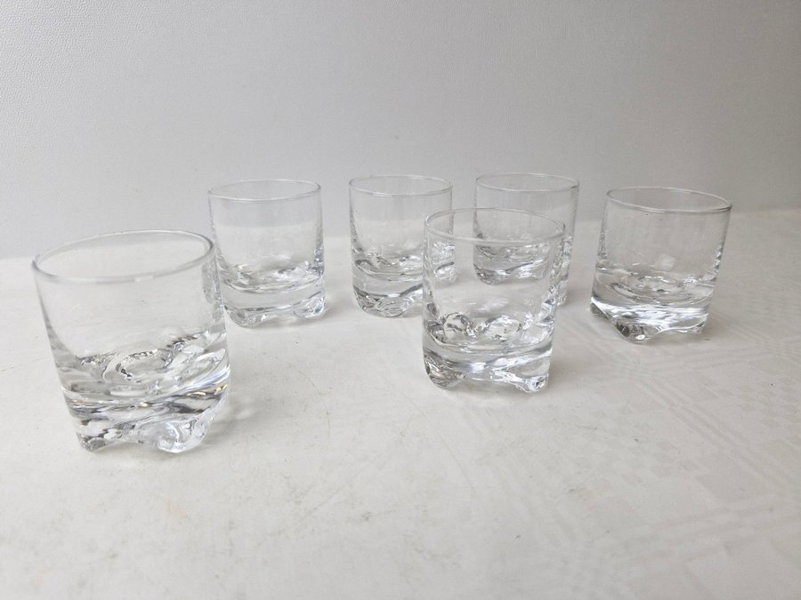 TAPIO WIRKKALA - 6ST IITTALA SNAPSGLAS - GAISSA - VINTAGE 1970TAL.