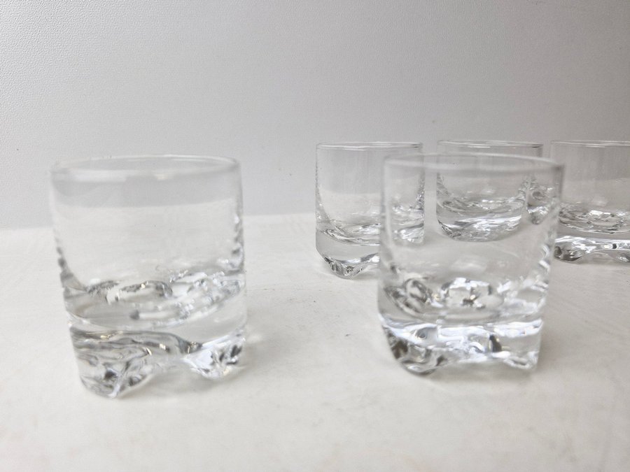 TAPIO WIRKKALA - 6ST IITTALA SNAPSGLAS - GAISSA - VINTAGE 1970TAL.