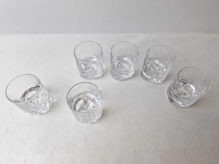 TAPIO WIRKKALA - 6ST IITTALA SNAPSGLAS - GAISSA - VINTAGE 1970TAL.