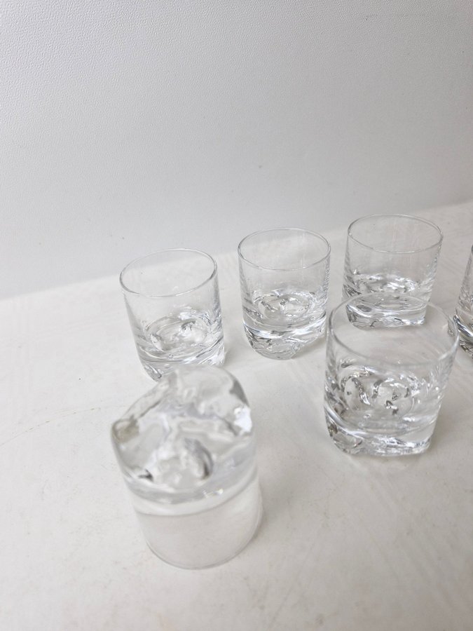 TAPIO WIRKKALA - 6ST IITTALA SNAPSGLAS - GAISSA - VINTAGE 1970TAL.