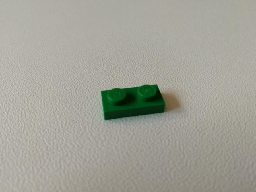 Lego - plate - platt - bas - 1x2 - part 3023 - grön