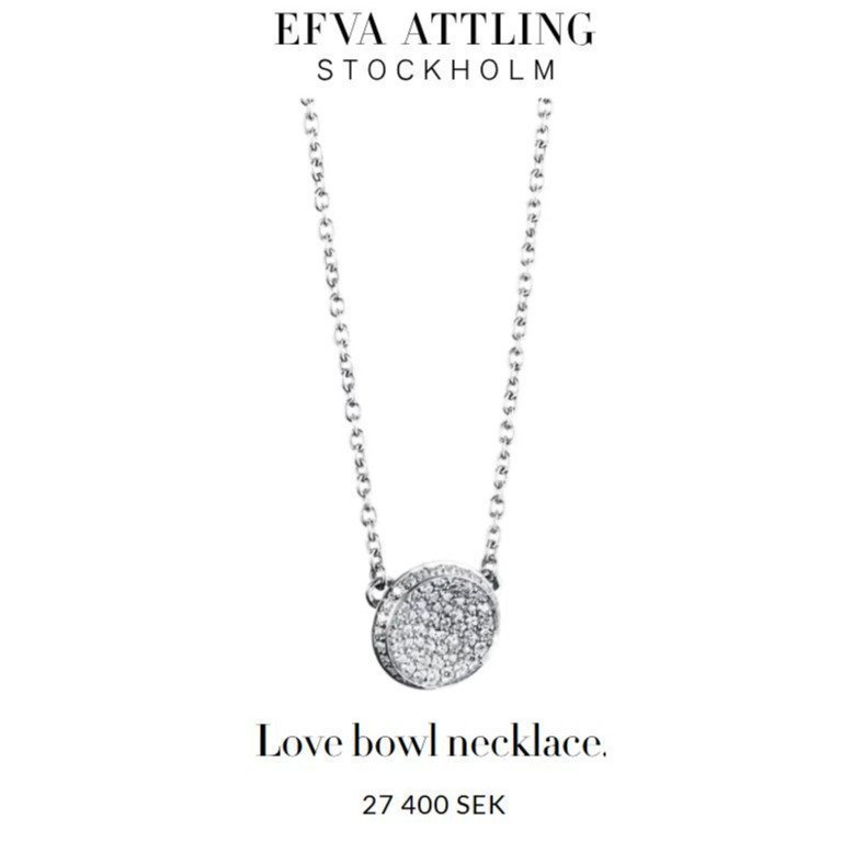 BRÖLLOP ATTLING NYPRIS 27 400 KR LOVE BOWL NECKLACE STOR MODELL 18K GULD 0,37CT