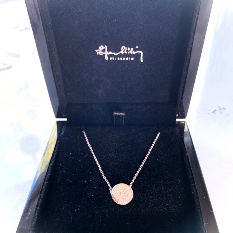 BRÖLLOP ATTLING NYPRIS 27 400 KR LOVE BOWL NECKLACE STOR MODELL 18K GULD 0,37CT